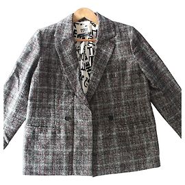 Autre Marque Blazer Mii Studio à carreaux gris et rouge