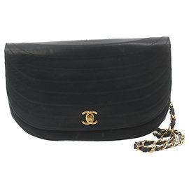 Chanel Vintage Half Moon Flap Quilted lambskin medium