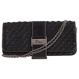 Autre Marque Dior Clutch aus schwarzem Leder