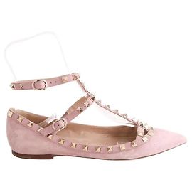 Valentino pink deerskin ballet flats