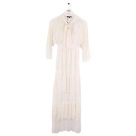 Autre Marque Oud Seidenkleid ecru