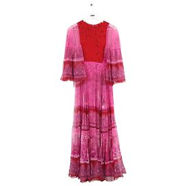Vestido de seda rosa Valentino