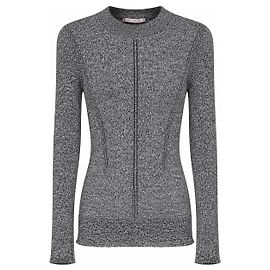 Christopher Kane Silver Lurex Skinny Knit Sweater
