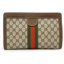 Gucci Necessaire Ophidia Vintage Brown Monogram Canvas
