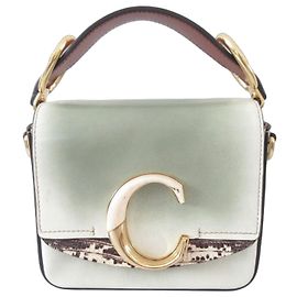 Chloé Chloe Chloe C Mini Borsa a Mano Quadrata in Pelle Effetto Coccodrillo