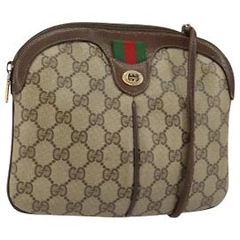 Bolso GUCCI GG Supreme Web Sherry Line en PVC beige y oro 904 02 047 Autenticación 147496