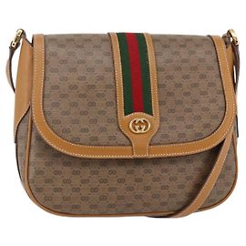 Gucci Micro GG Supreme Web Sherry Line Tasche aus beigem PVC 001 115 0914 Authentisch BA7111
