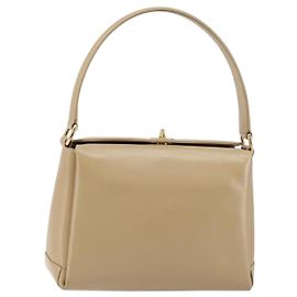 Sac à bandoulière GUCCI en cuir beige et or, authentique, code article ep11343.
