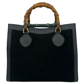 Bolso Gucci Vintage de cuero gamuza y bambú