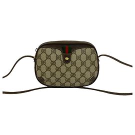Gucci Vintage Sherry Line GG Logo Leder Schultertasche