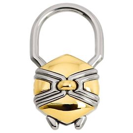 Bulgari Bvlgari BVLGARI Charm Schlüsselanhänger aus Gelbgold und Edelstahl