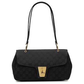 Gucci Schultertasche aus schwarzem GG Canvas