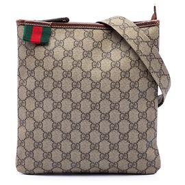 Borsa a tracolla Gucci Beige GG Supreme Web