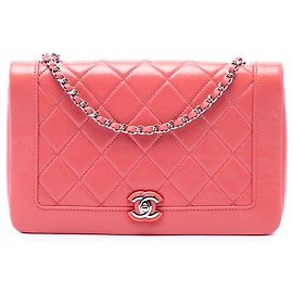 Chanel Pink Small Quilted Crumpled Calfskin Bi Vintage Full Flap