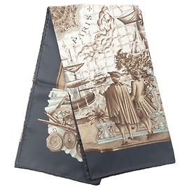 Hermès Gray Azvlejos Silk Scarf 90
