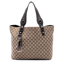 Borsa Tote Gucci Beige GG Canvas Icon Bit