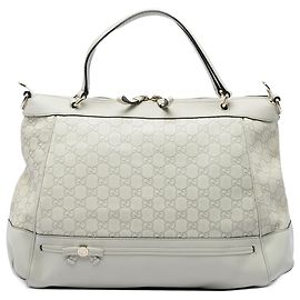 Bolso Satchel Gucci White Guccissima Mayfair
