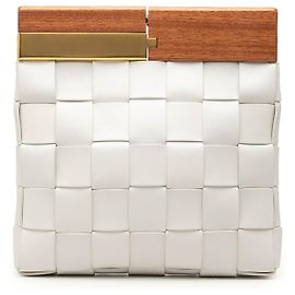 Bottega Veneta The Snap Clutch in nappa bianca Maxi Intrecciato