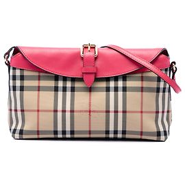 Burberry Beige Haymarket Check Canvas Leah Crossbody