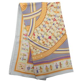 Lenço de seda Hermès Blue Donner La Main 90