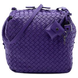Bottega Veneta Bolso bandolera Cube de Nappa Intrecciato Morado
