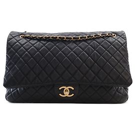 Chanel Black XXL Quilted Calfskin Travel Flap