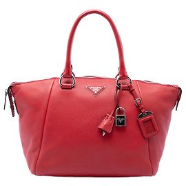 Bolsa Prada Red Vitello Daino de alça dupla