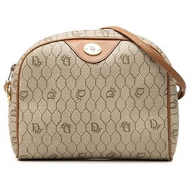 Autre Marque Bolsa tiracolo Dior em tela revestida bege honeycomb