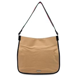 Borsa a tracolla Gucci in tela beige con banda Web