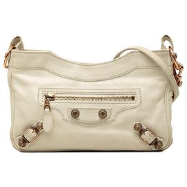 Balenciaga Motocross Giant 21 Hip Crossbody in pelle d'agnello beige