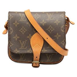 Louis Vuitton Monogram Mini Cartouchiere Crossbody Shoulder Bag