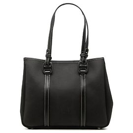 Borsa Tote Salvatore Ferragamo in tela e pelle nera