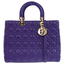 Christian Dior Lady Dior Cannage Quilt Lambskin Large