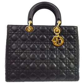 Christian Dior Lady Dior Cannage Quilt Lambskin Large