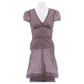Autre Marque Grau-violett kariertes Kleid