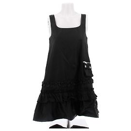 Vestido de nailon negro Ganni