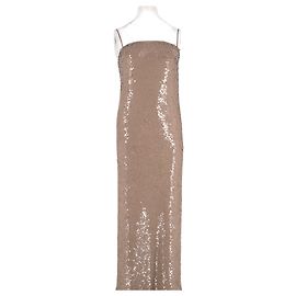 Robe longue beige en viscose Tory Burch
