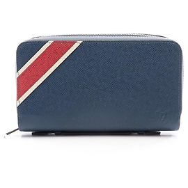 Louis Vuitton Zippy XL Taiga Stripe Ocean Round Long Wallet
