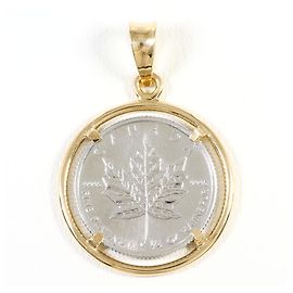 Autre Marque Colar com pingente em ouro amarelo 14K e platina