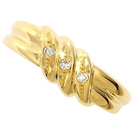 Autre Marque Yellow Gold Band Ring with Diamond