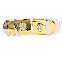 Autre Marque Boutons de manchette élégants en platine et or avec accents de diamants