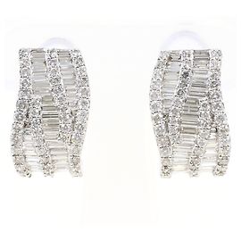 Autre Marque Brincos de diamante em ouro branco 18K