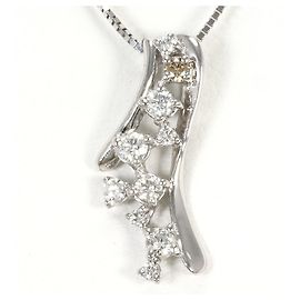 Autre Marque Halskette aus 18K Weißgold mit Diamant