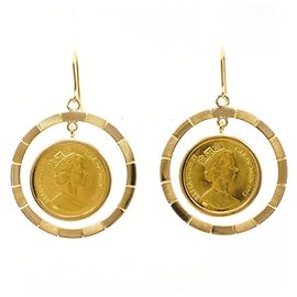 Autre Marque Pendientes colgantes de oro amarillo 24K K24
