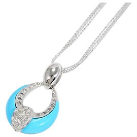 Autre Marque Collar de oro blanco 18K con turquesa y diamante