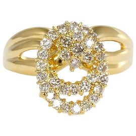 Autre Marque Anel aliança em ouro amarelo 18K com diamante