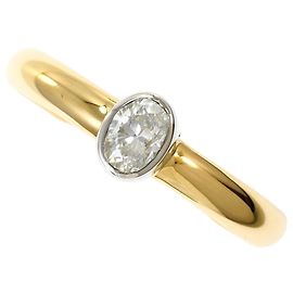 Autre Marque Anello fede in oro giallo 18K e platino con diamante