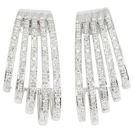 Autre Marque Brincos de argola em ouro branco 18K com diamantes