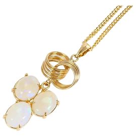 Autre Marque Colar em ouro amarelo 18K com opala