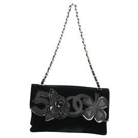 Chanel Camellia No.5 Chain Flap Velvet Large